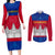 Personalised Cambodia Couples Matching Long Sleeve Bodycon Dress and Long Sleeve Button Shirt With Simple Flag Style LT9 - Wonder Print Shop