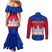 personalised-cambodia-couples-matching-mermaid-dress-and-long-sleeve-button-shirt-with-simple-flag-style
