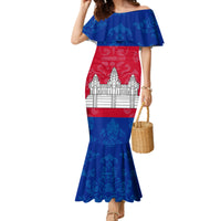 Personalised Cambodia Family Matching Mermaid Dress and Hawaiian Shirt With Simple Flag Style LT9 - Wonder Print Shop