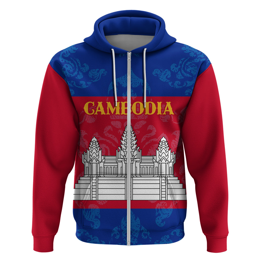 Personalised Cambodia Hoodie With Simple Flag Style - Wonder Print Shop