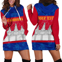 Personalised Cambodia Hoodie Dress With Simple Flag Style - Wonder Print Shop