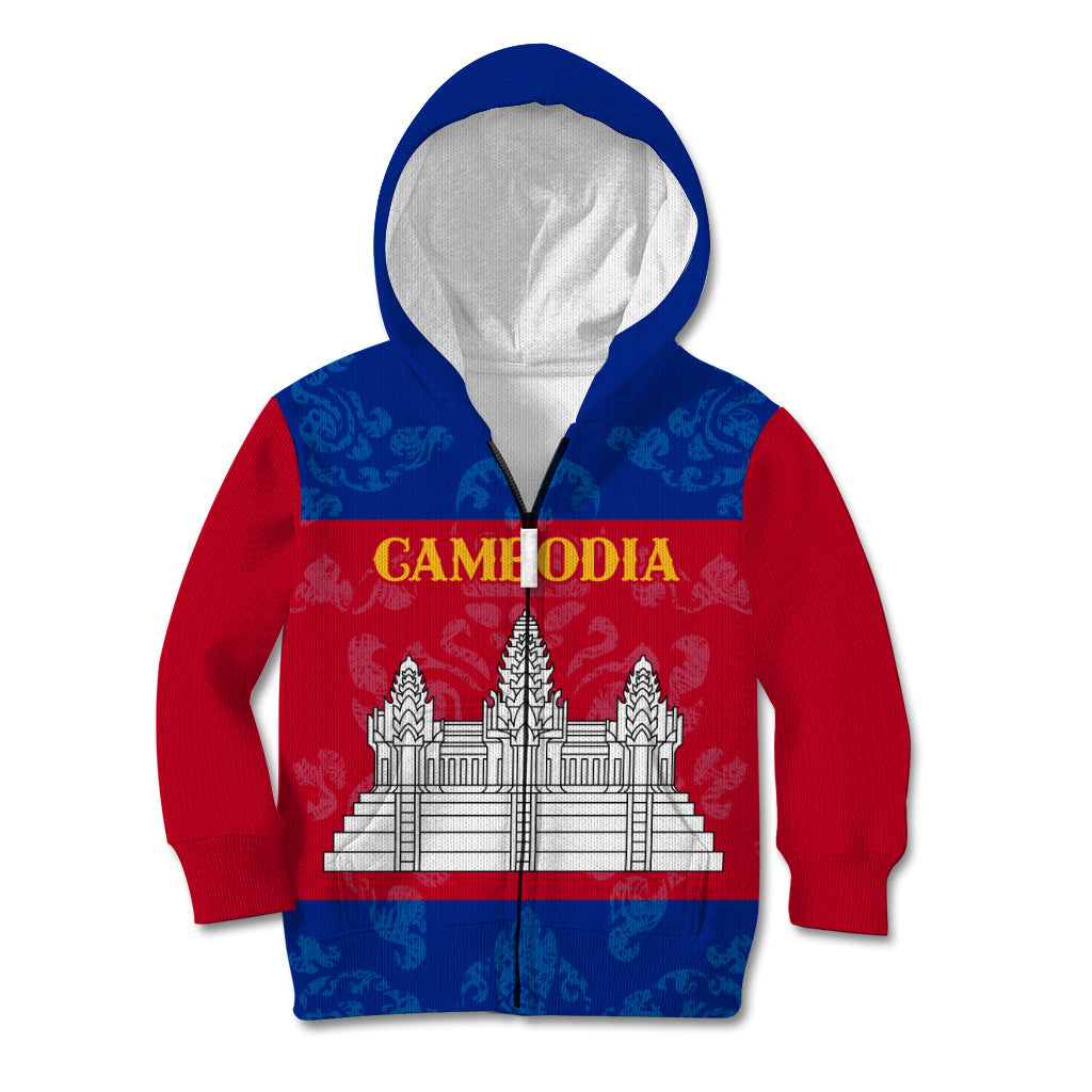 Personalised Cambodia Kid Hoodie With Simple Flag Style - Wonder Print Shop