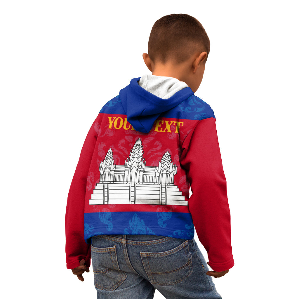 Personalised Cambodia Kid Hoodie With Simple Flag Style - Wonder Print Shop