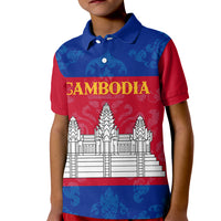 Personalised Cambodia Kid Polo Shirt With Simple Flag Style - Wonder Print Shop