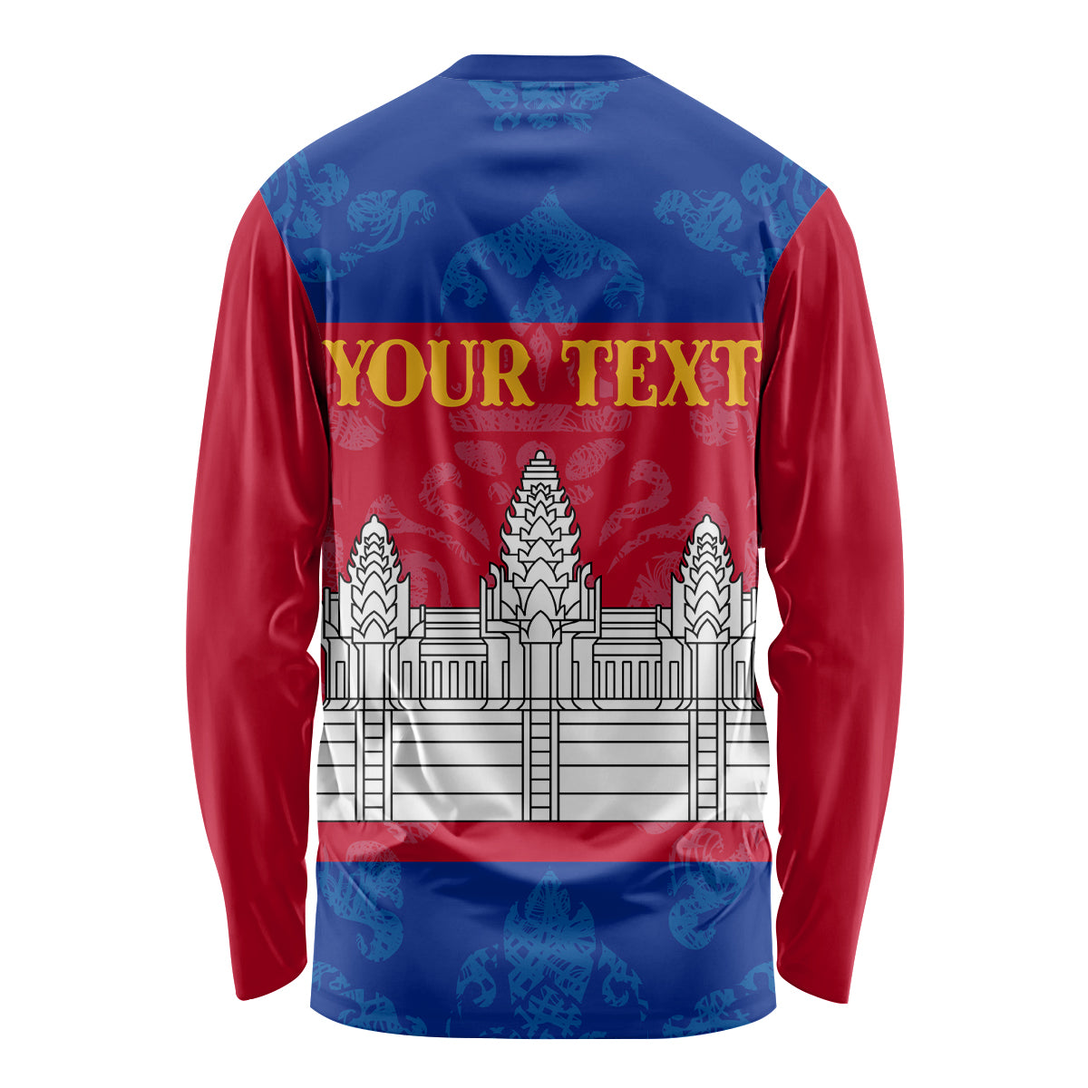 Personalised Cambodia Long Sleeve Shirt With Simple Flag Style - Wonder Print Shop