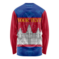 Personalised Cambodia Long Sleeve Shirt With Simple Flag Style - Wonder Print Shop