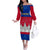 Personalised Cambodia Off The Shoulder Long Sleeve Dress With Simple Flag Style - Wonder Print Shop