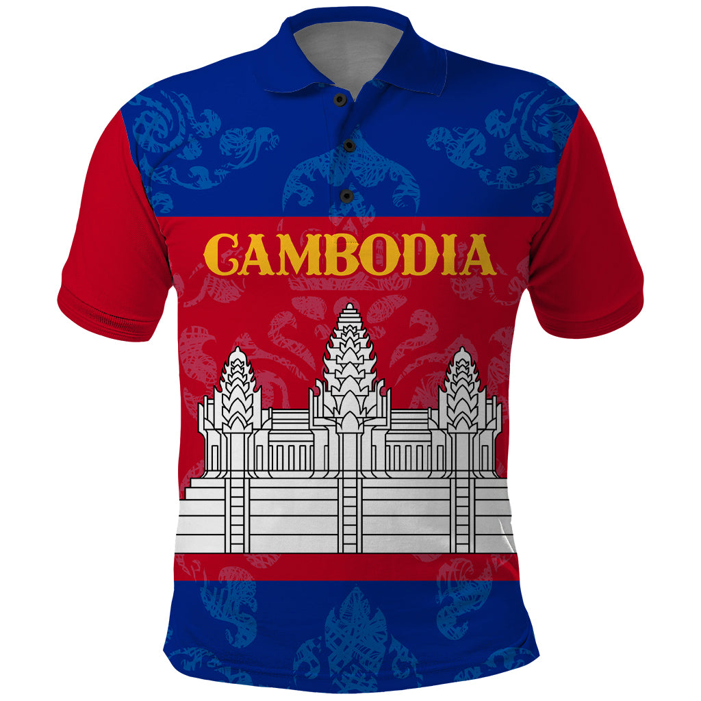 Personalised Cambodia Polo Shirt With Simple Flag Style - Wonder Print Shop