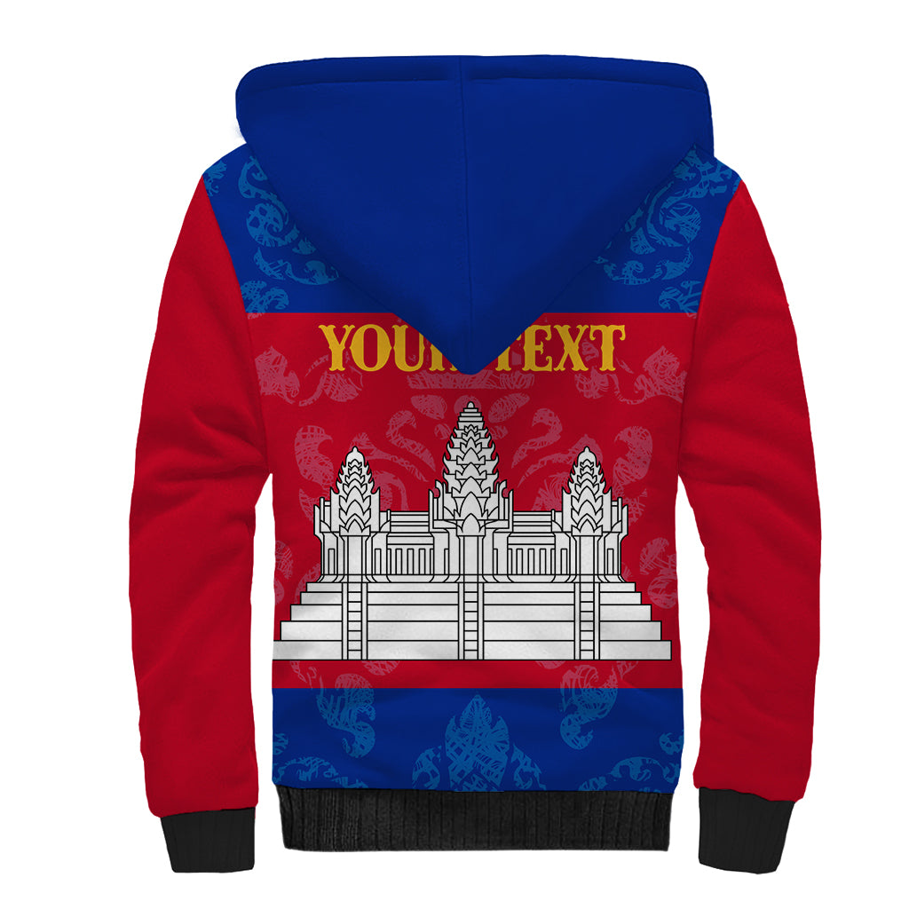 Personalised Cambodia Sherpa Hoodie With Simple Flag Style - Wonder Print Shop