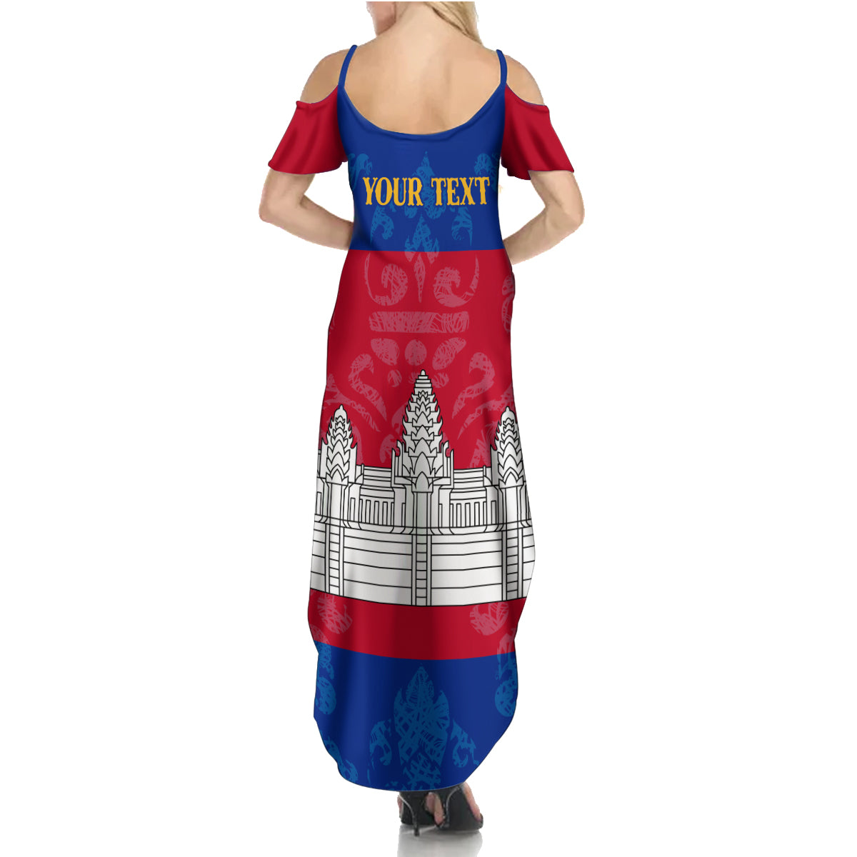 Personalised Cambodia Summer Maxi Dress With Simple Flag Style - Wonder Print Shop