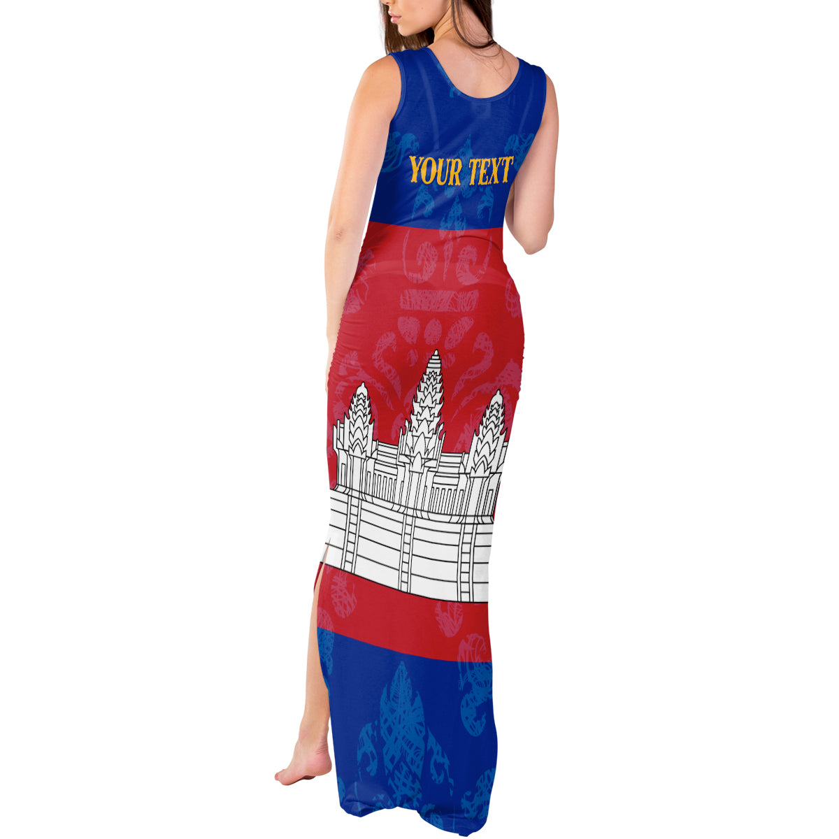 Personalised Cambodia Tank Maxi Dress With Simple Flag Style - Wonder Print Shop