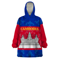 Personalised Cambodia Wearable Blanket Hoodie With Simple Flag Style - Wonder Print Shop