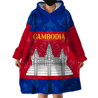 Personalised Cambodia Wearable Blanket Hoodie With Simple Flag Style - Wonder Print Shop
