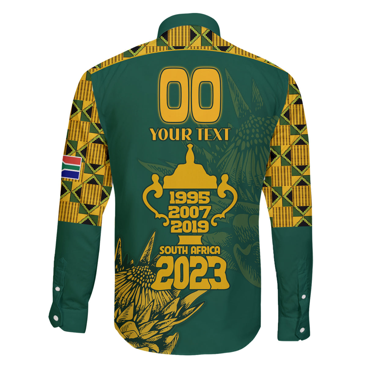 Custom South Africa Rugby Family Matching Off Shoulder Long Sleeve Dress and Hawaiian Shirt Springboks Proud The Champions No2 - Wonder Print Shop