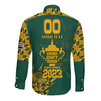 Custom South Africa Rugby Long Sleeve Button Shirt Springboks Proud The Champions No2 - Wonder Print Shop