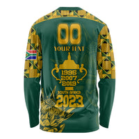 Custom South Africa Rugby Long Sleeve Shirt Springboks Proud The Champions No2 - Wonder Print Shop