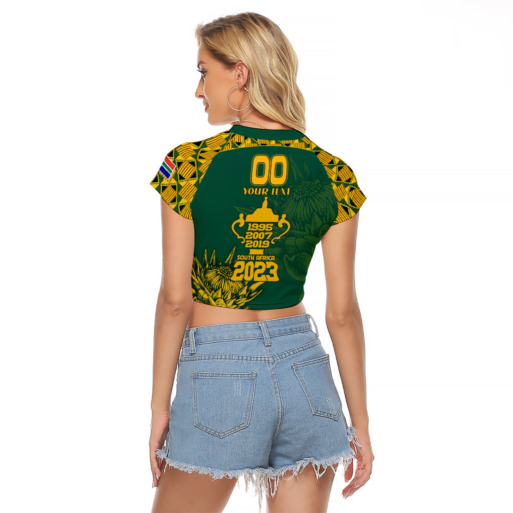 Custom South Africa Rugby Raglan Cropped T Shirt Springboks Proud The Champions No2 - Wonder Print Shop