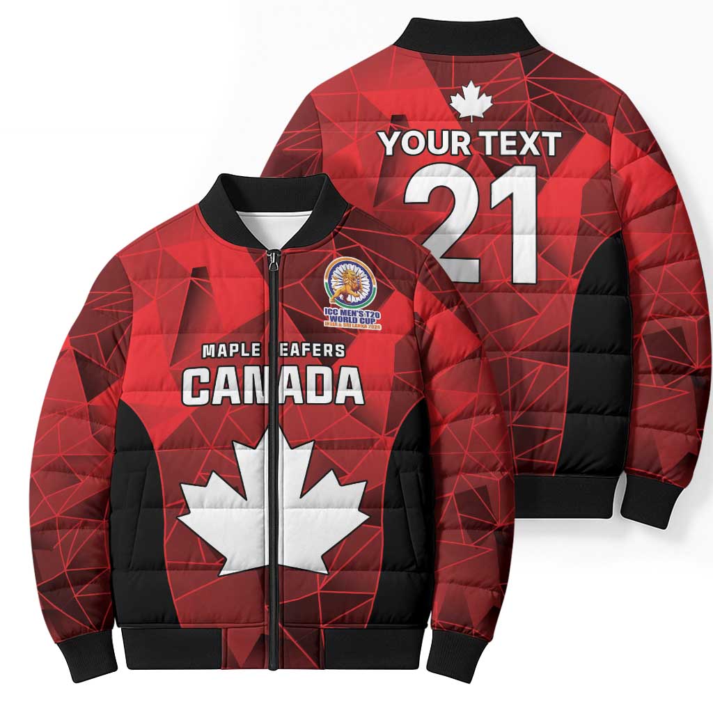 Custom Canada Cricket Spirit 2026 Bomber Puffer Jacket World T20 Edition - Wonder Print Shop