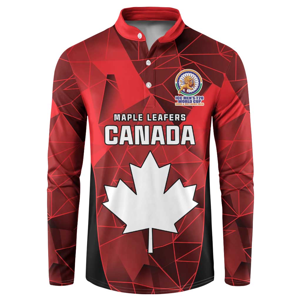 Custom Canada Cricket Spirit 2026 Button Sweatshirt World T20 Edition - Wonder Print Shop