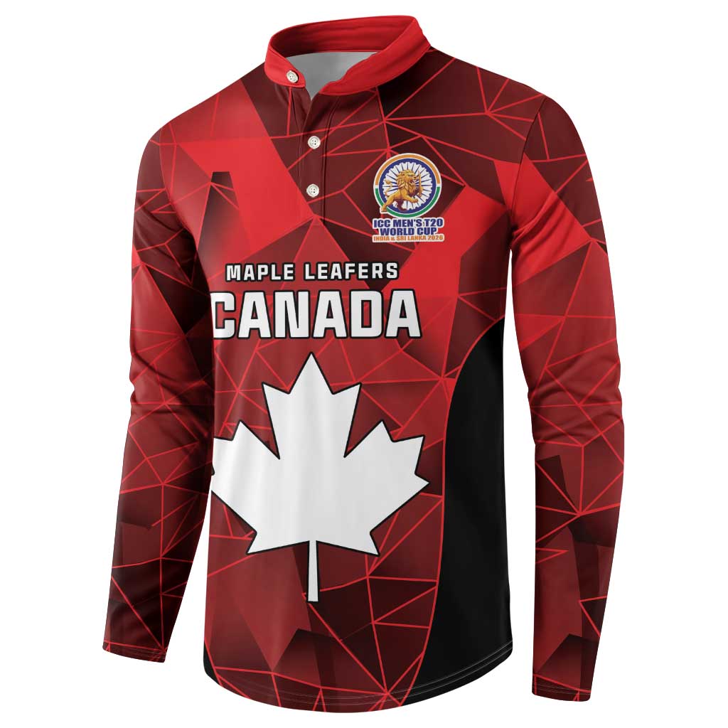 Custom Canada Cricket Spirit 2026 Button Sweatshirt World T20 Edition - Wonder Print Shop