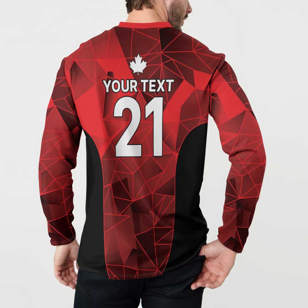 Custom Canada Cricket Spirit 2026 Button Sweatshirt World T20 Edition - Wonder Print Shop