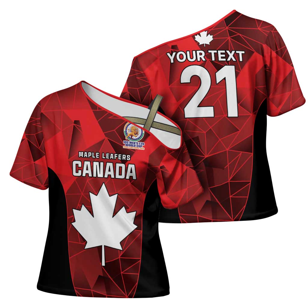 Custom Canada Cricket Spirit 2026 Cross Shoulder Shirt World T20 Edition - Wonder Print Shop