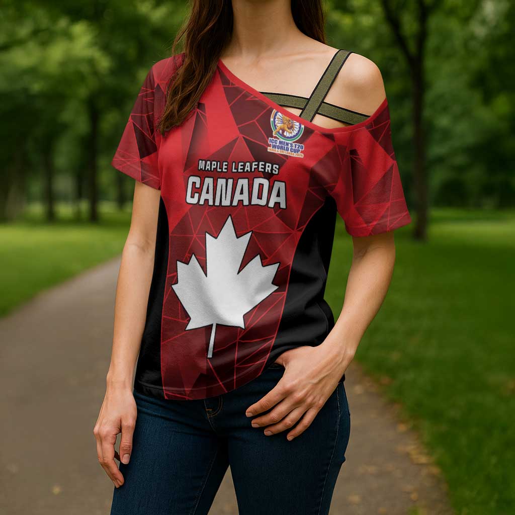 Custom Canada Cricket Spirit 2026 Cross Shoulder Shirt World T20 Edition - Wonder Print Shop