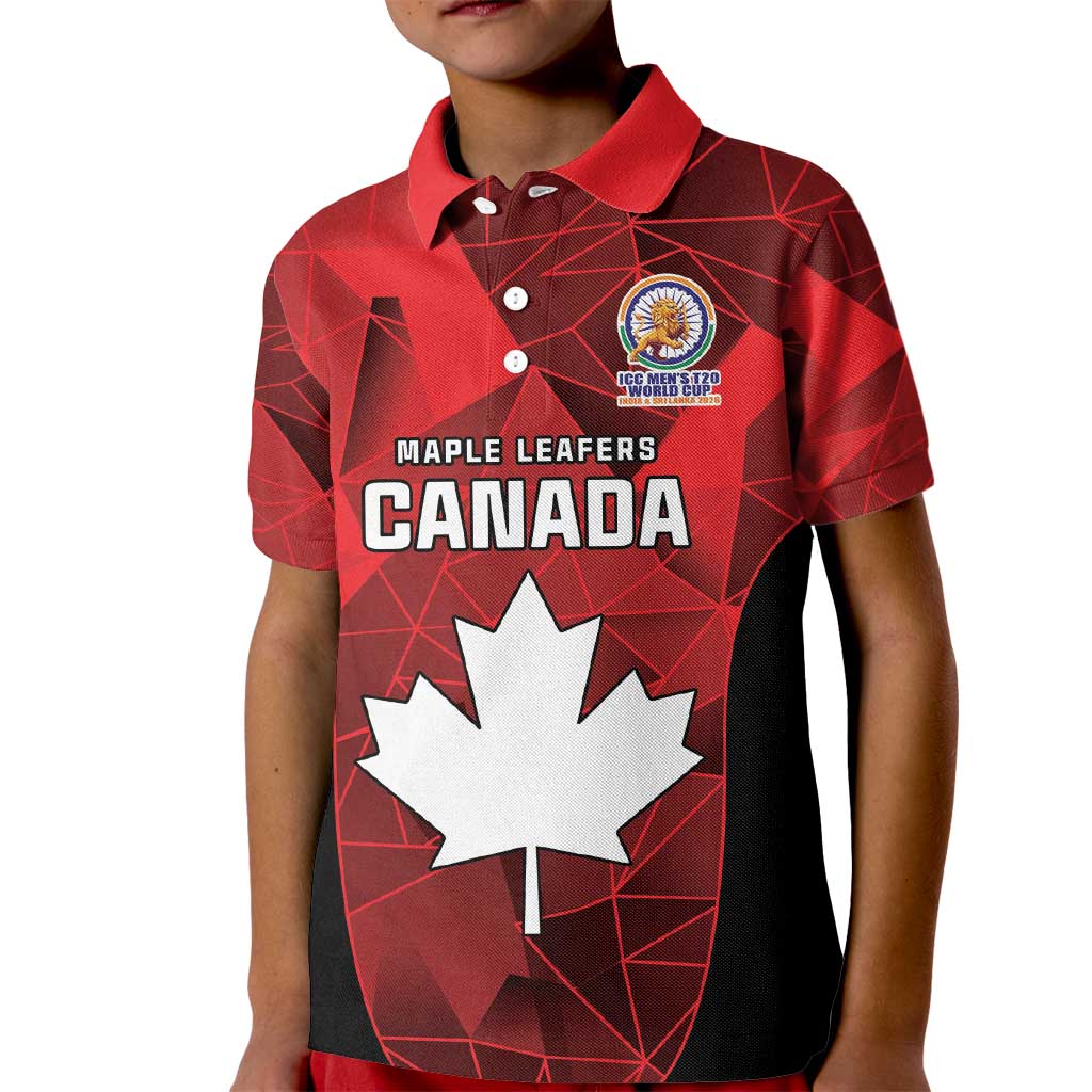 Custom Canada Cricket Spirit 2026 Kid Polo Shirt World T20 Edition - Wonder Print Shop