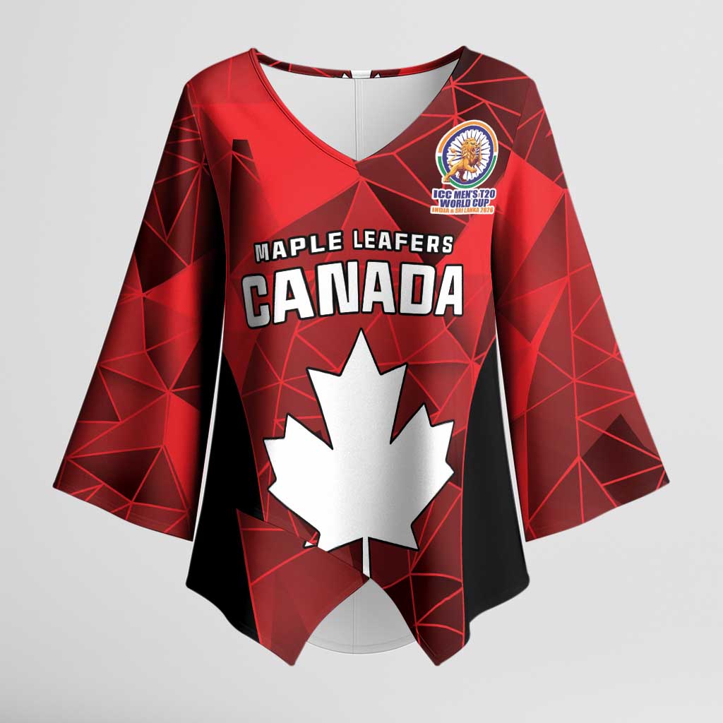 Custom Canada Cricket Spirit 2026 Kimono Sleeve Blouse World T20 Edition - Wonder Print Shop