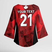 Custom Canada Cricket Spirit 2026 Kimono Sleeve Blouse World T20 Edition - Wonder Print Shop