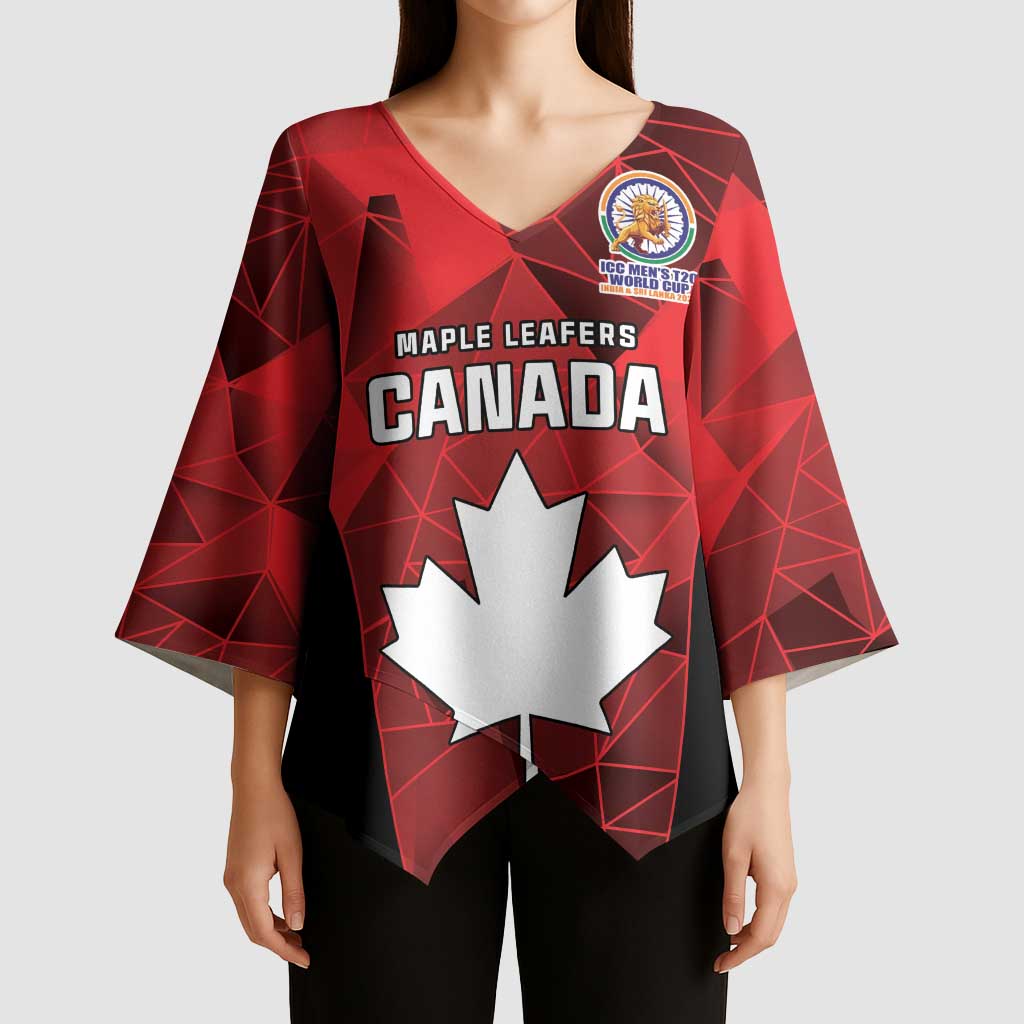 Custom Canada Cricket Spirit 2026 Kimono Sleeve Blouse World T20 Edition - Wonder Print Shop