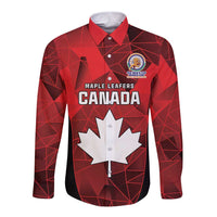 Custom Canada Cricket Spirit 2026 Long Sleeve Button Shirt World T20 Edition - Wonder Print Shop