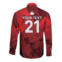 Custom Canada Cricket Spirit 2026 Long Sleeve Button Shirt World T20 Edition - Wonder Print Shop