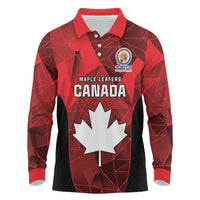 Custom Canada Cricket Spirit 2026 Long Sleeve Polo Shirt World T20 Edition - Wonder Print Shop