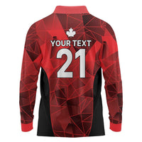 Custom Canada Cricket Spirit 2026 Long Sleeve Polo Shirt World T20 Edition - Wonder Print Shop