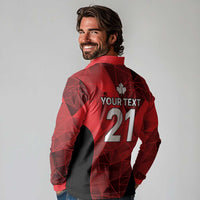 Custom Canada Cricket Spirit 2026 Long Sleeve Polo Shirt World T20 Edition - Wonder Print Shop
