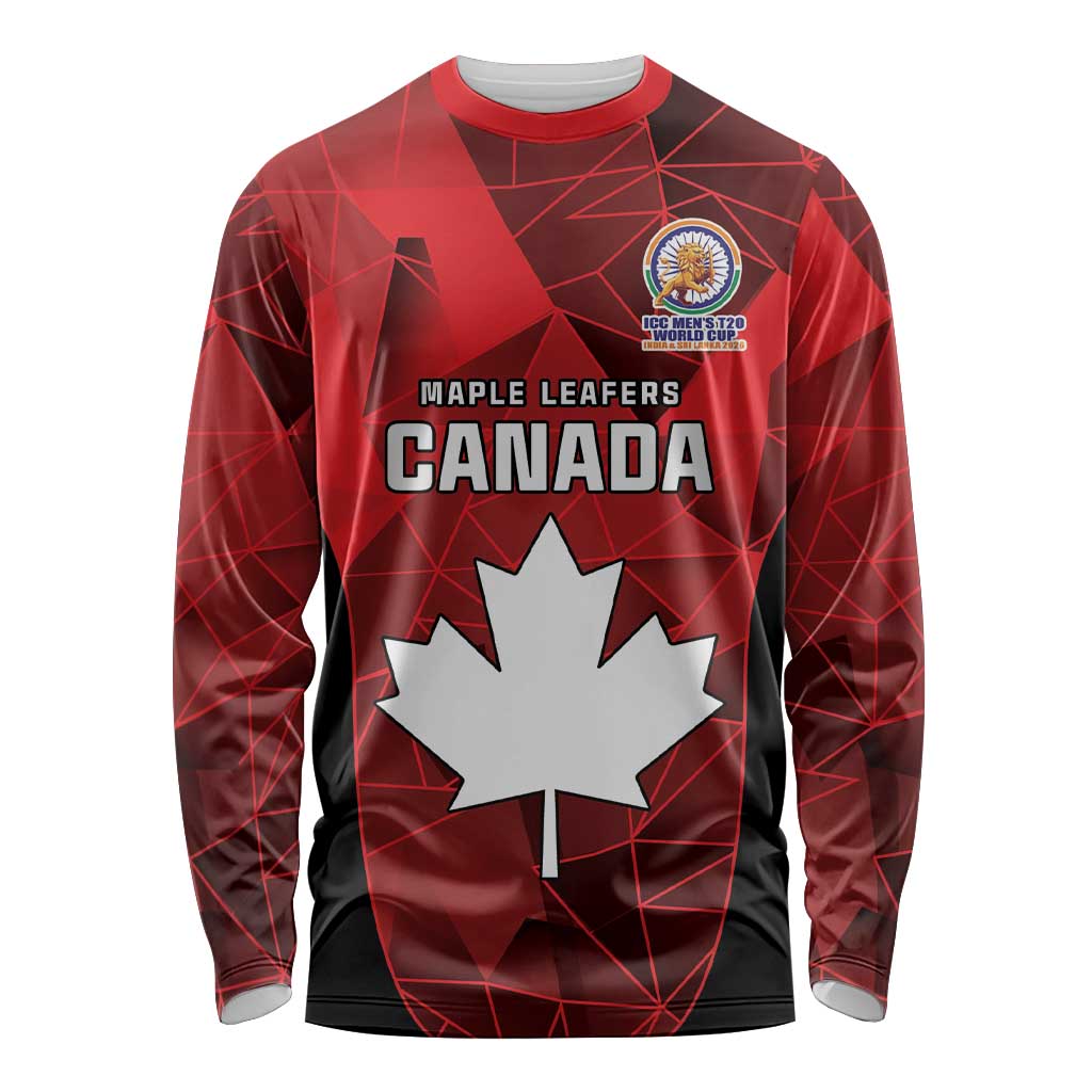 Custom Canada Cricket Spirit 2026 Long Sleeve Shirt World T20 Edition - Wonder Print Shop