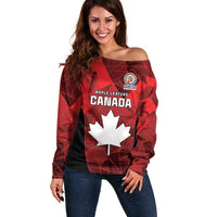 Custom Canada Cricket Spirit 2026 Off Shoulder Sweater World T20 Edition - Wonder Print Shop