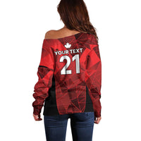 Custom Canada Cricket Spirit 2026 Off Shoulder Sweater World T20 Edition - Wonder Print Shop
