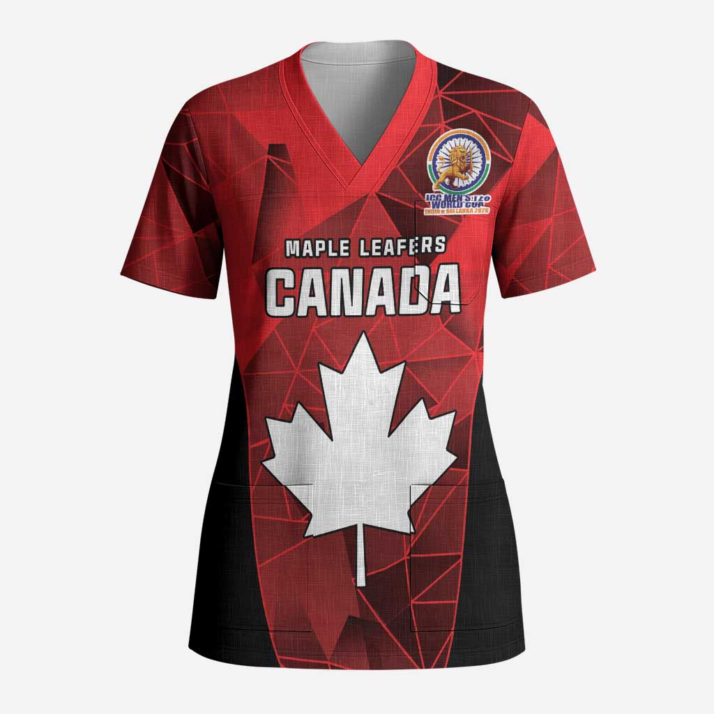 Custom Canada Cricket Spirit 2026 Scrub Top World T20 Edition - Wonder Print Shop