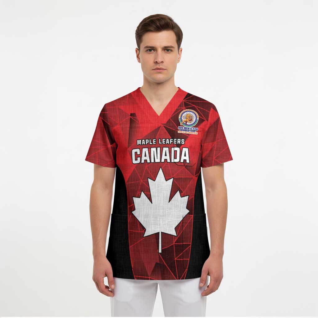 Custom Canada Cricket Spirit 2026 Scrub Top World T20 Edition - Wonder Print Shop