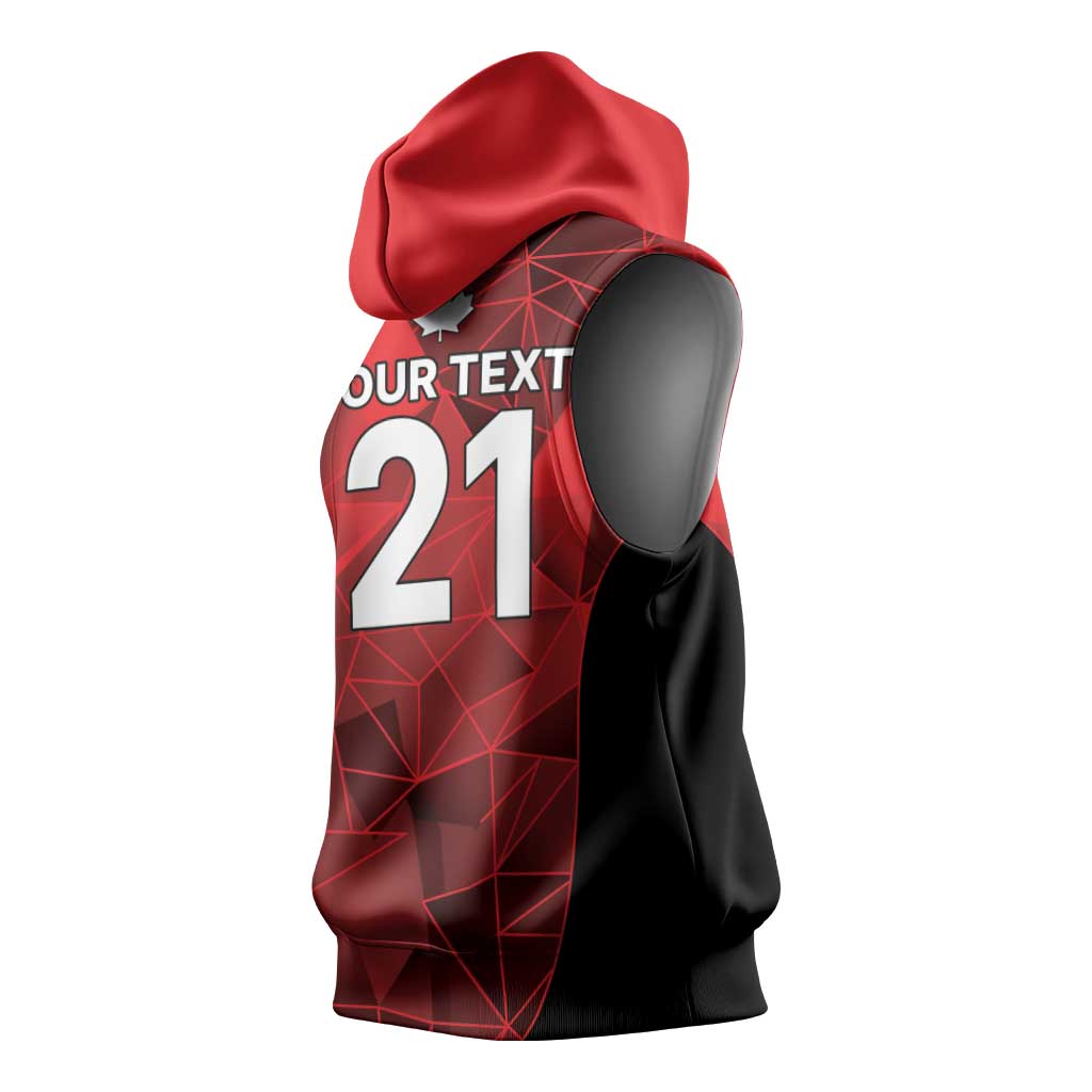 Custom Canada Cricket Spirit 2026 Sleeveless Hoodie World T20 Edition - Wonder Print Shop