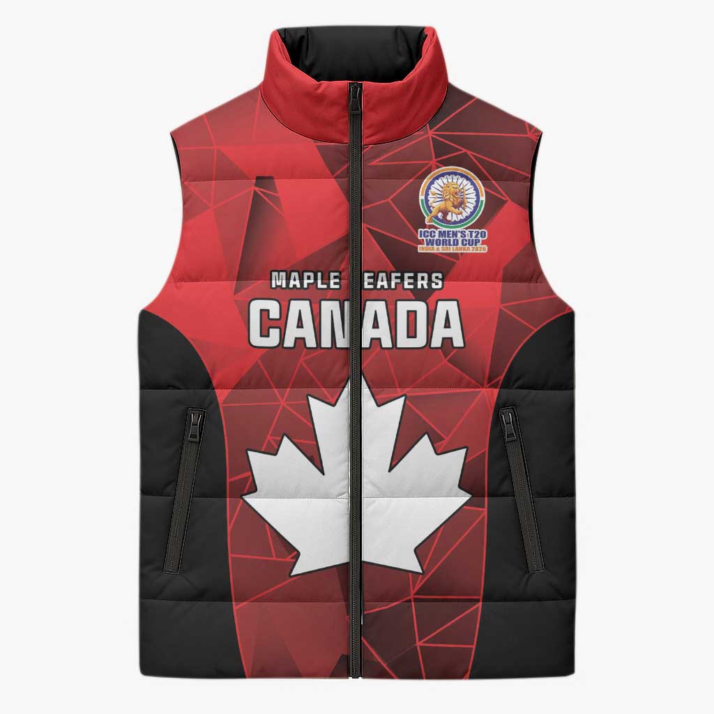 Custom Canada Cricket Spirit 2026 Sleeveless Puffer Jacket World T20 Edition - Wonder Print Shop