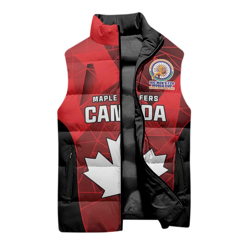Custom Canada Cricket Spirit 2026 Sleeveless Puffer Jacket World T20 Edition - Wonder Print Shop