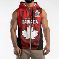 Custom Canada Cricket Spirit 2026 Sleeveless Zip Hoodie World T20 Edition - Wonder Print Shop