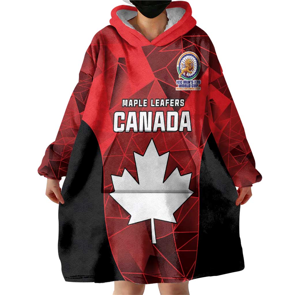 Custom Canada Cricket Spirit 2026 Wearable Blanket Hoodie World T20 Edition - Wonder Print Shop