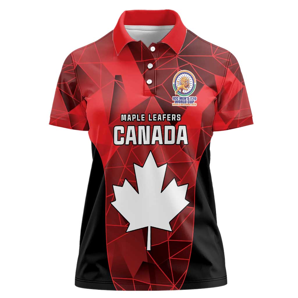 Custom Canada Cricket Spirit 2026 Women Polo Shirt World T20 Edition - Wonder Print Shop