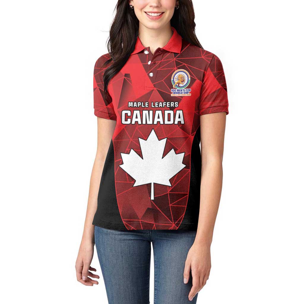 Custom Canada Cricket Spirit 2026 Women Polo Shirt World T20 Edition - Wonder Print Shop