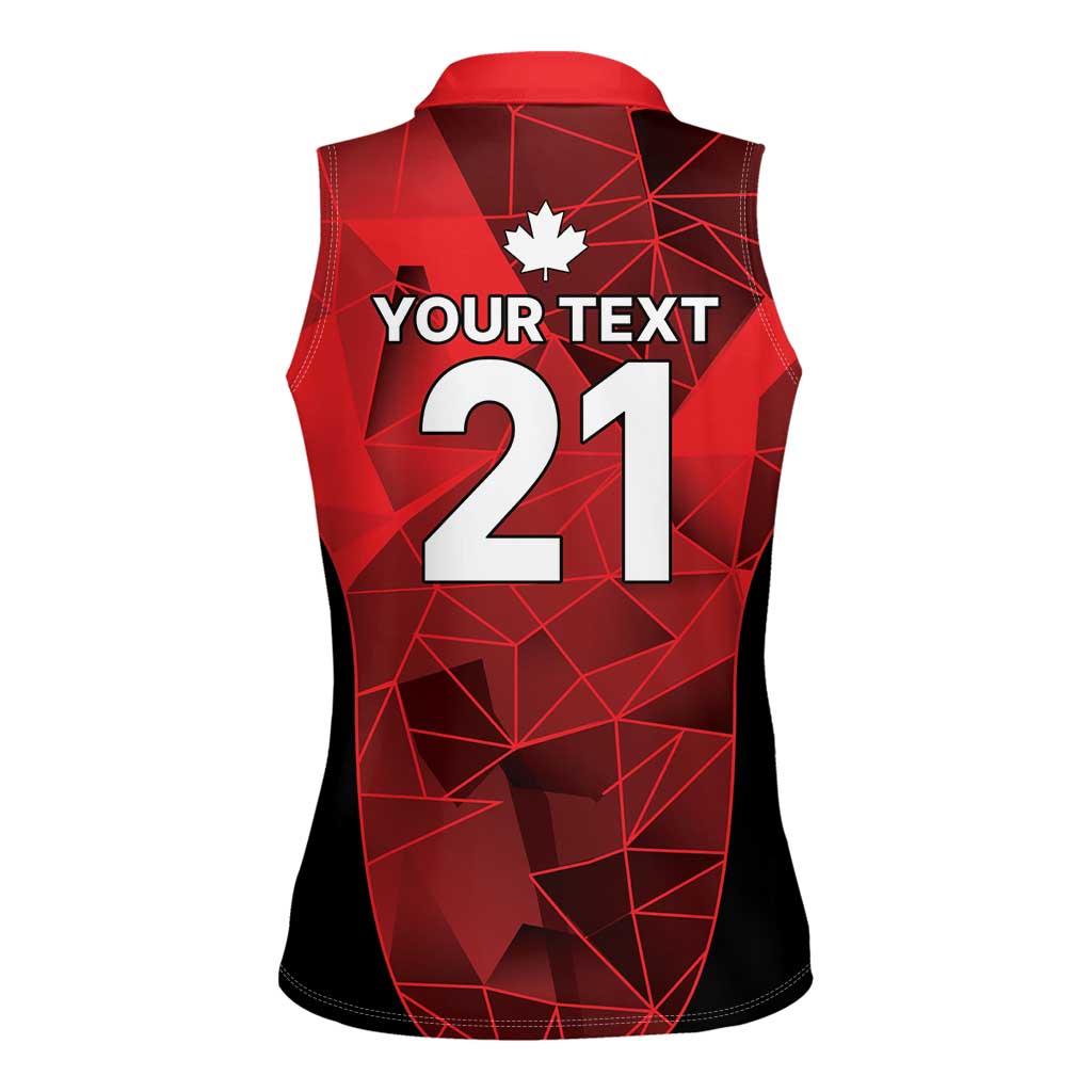 Custom Canada Cricket Spirit 2026 Women Sleeveless Polo Shirt World T20 Edition - Wonder Print Shop