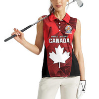 Custom Canada Cricket Spirit 2026 Women Sleeveless Polo Shirt World T20 Edition - Wonder Print Shop